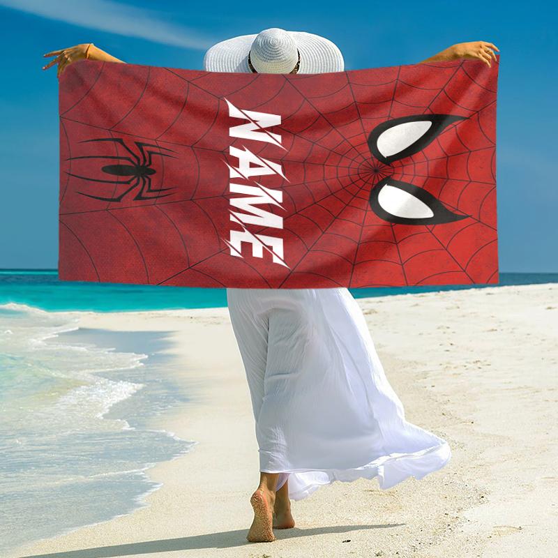 Personalized "Spider-Man Web Theme" Beach Towel Microfiber Beach Towel Thin Absorbent for Beach Swimming Yoga Bath Sports. 091057