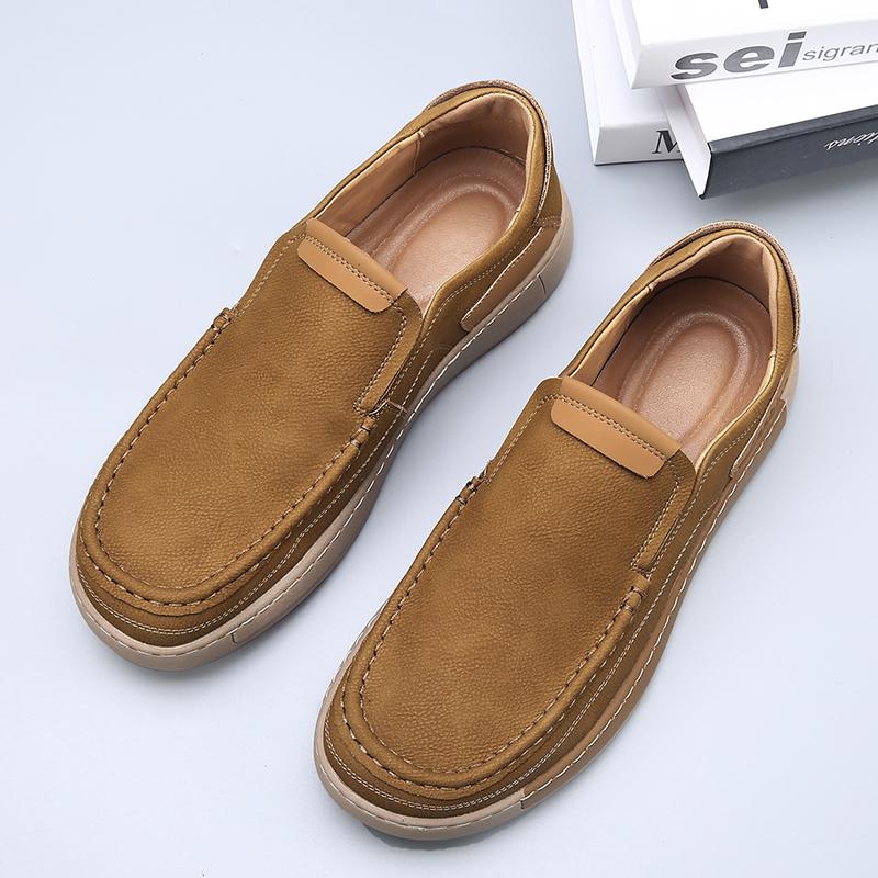 Fashion Men Comfortable Loafers Versatile Casual Shoes Business Formal Leather Shoe Soft-Soled Slip-On Flats Leisure Walk Male Moccasins