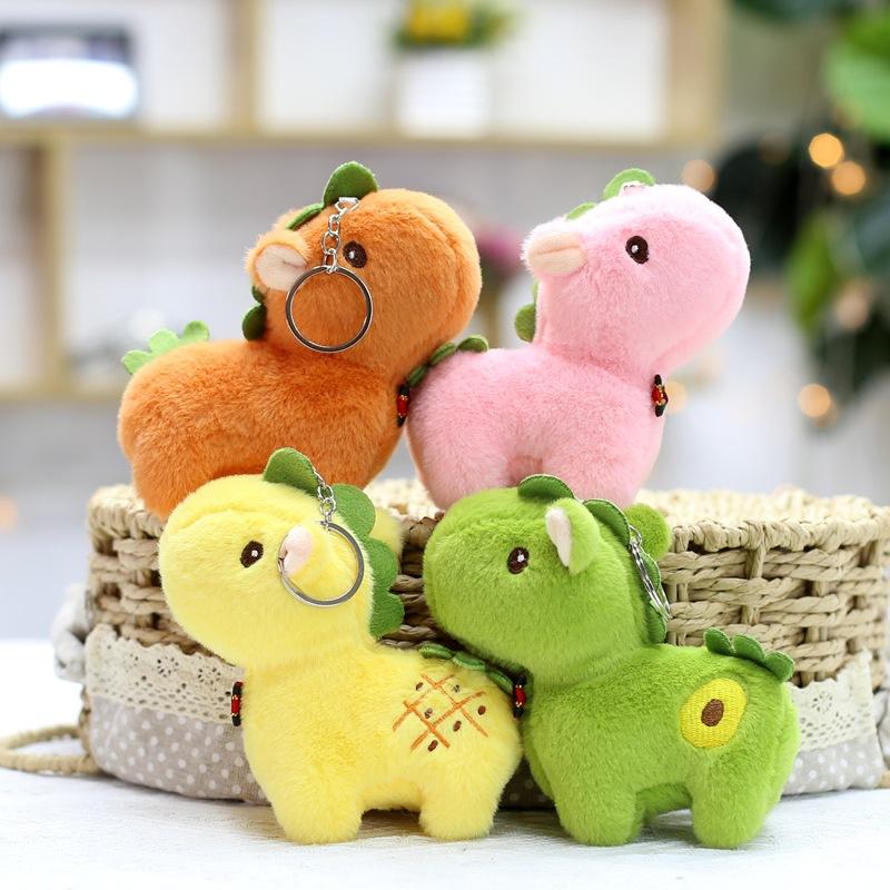 Cartoon Fruit Pony Plush Keychain Cute Horse Plush Toy Stuffed Doll Pendant Backpack Hanging Decorations Accessories Gift