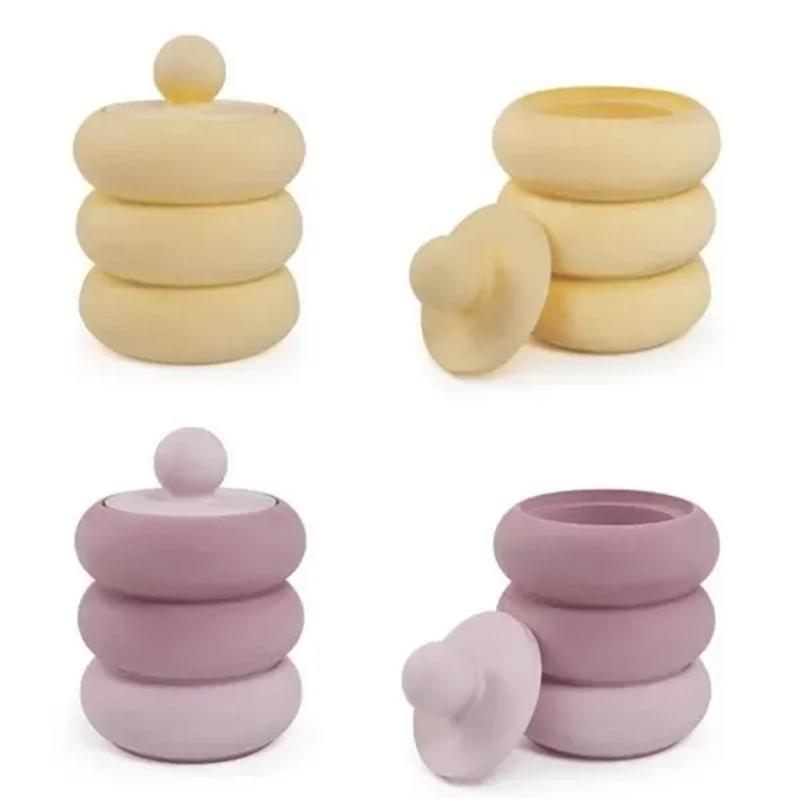 2pcs/set Small Pot Jars Silicone Molds with Lid for Concrete Plaster Resin Epoxy Craft DIY