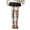 British Retro Wool Knit Scrunched Snowflake Reindeer Christmas Leg Warmers