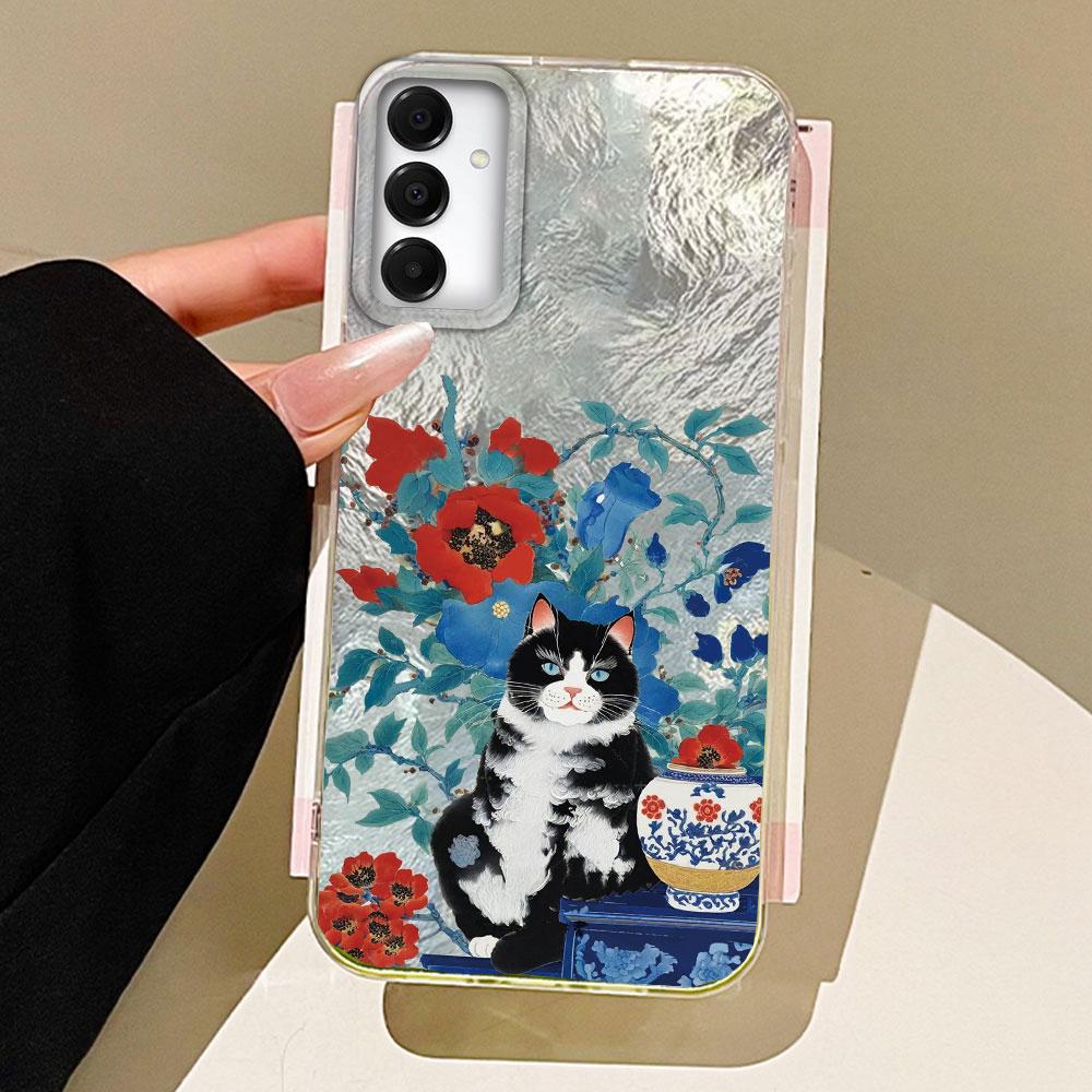 

Черный Кот Цветок Ледяная Текстура Чехол для Телефона для Samsung Galaxy A55 A56 A36 A26 A16 A53 A06 A14 A24 A34 A54 A15 A25 A35 A13 Крышка Samsung Galaxy A55 5G белый