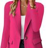 Damen Business Anzugjacke Revers Langarm Einknopf Anzugjacke mit Taschen Einfarbig Lockere Passform Business Oberbekleidung Arbeitskleidung