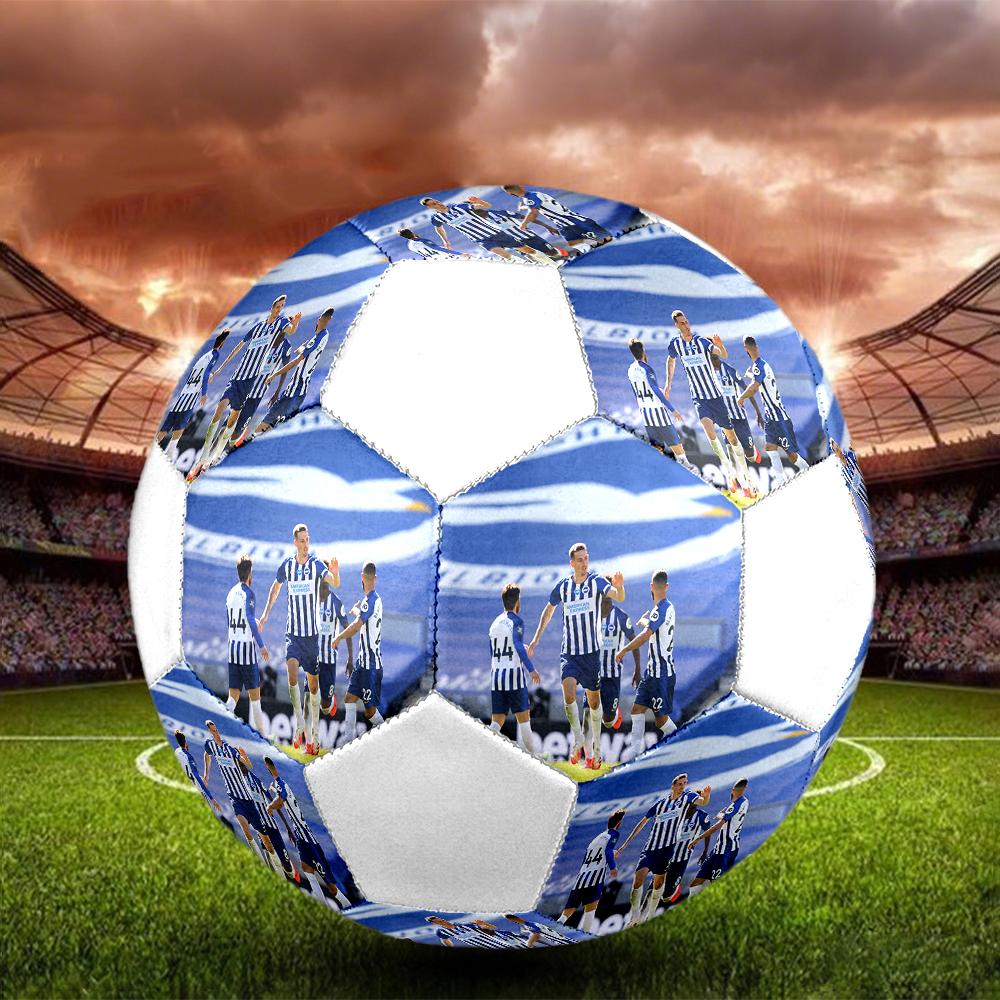 Pallone da Calcio Brighton FC, colorato, adatto a tutte le età, cucito a macchina, materiale PVC, qualità da competizione, durevole e ad alto rimbalzo