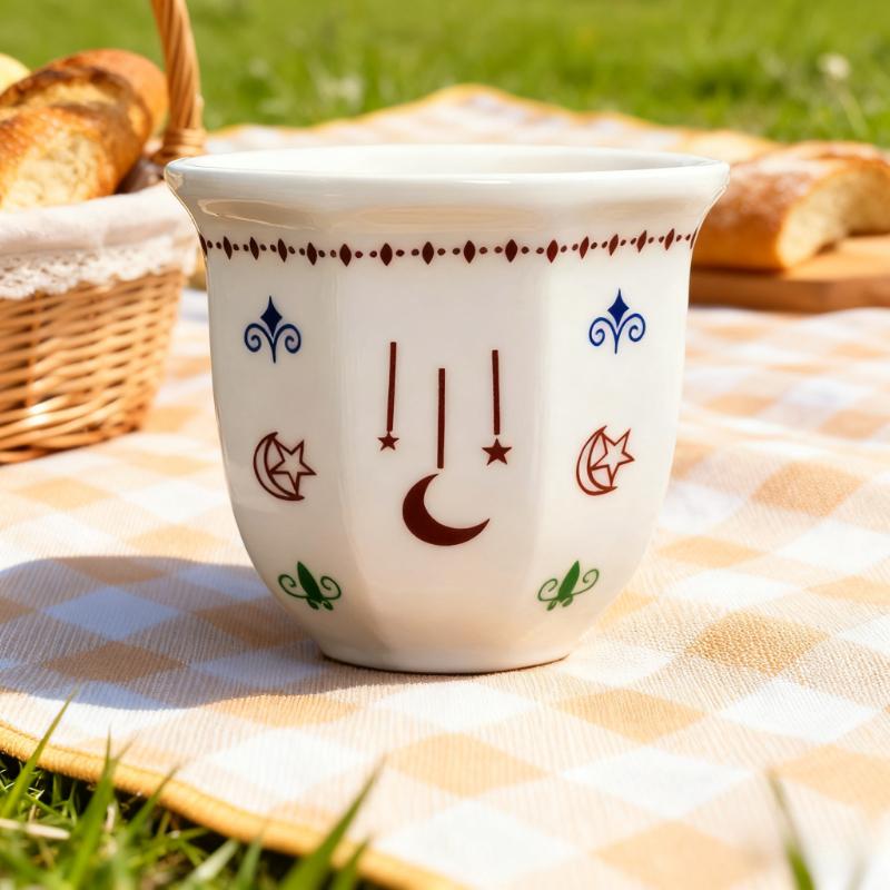 

250ml ceramic coffee cup latte art hand-held concentrated simple creative home good-looking tea cup star moon ethnic style 250ml