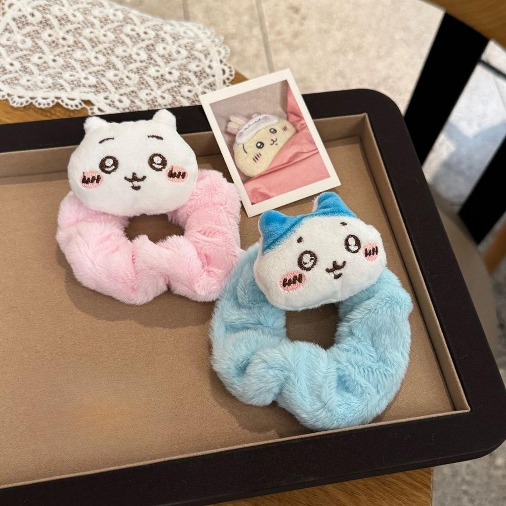 ckw Plush Hair Scrunchie Cute Usagi Hachiware chii Cartoon Hair Tie Kawaii Elastic Hair Accessory