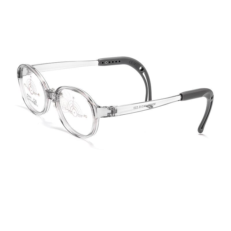 Top-Selling Professional Children's Glasses with Tomato-Style Silicone Nose Pads, Ultra-Light Transparent Gray Unisex Frame