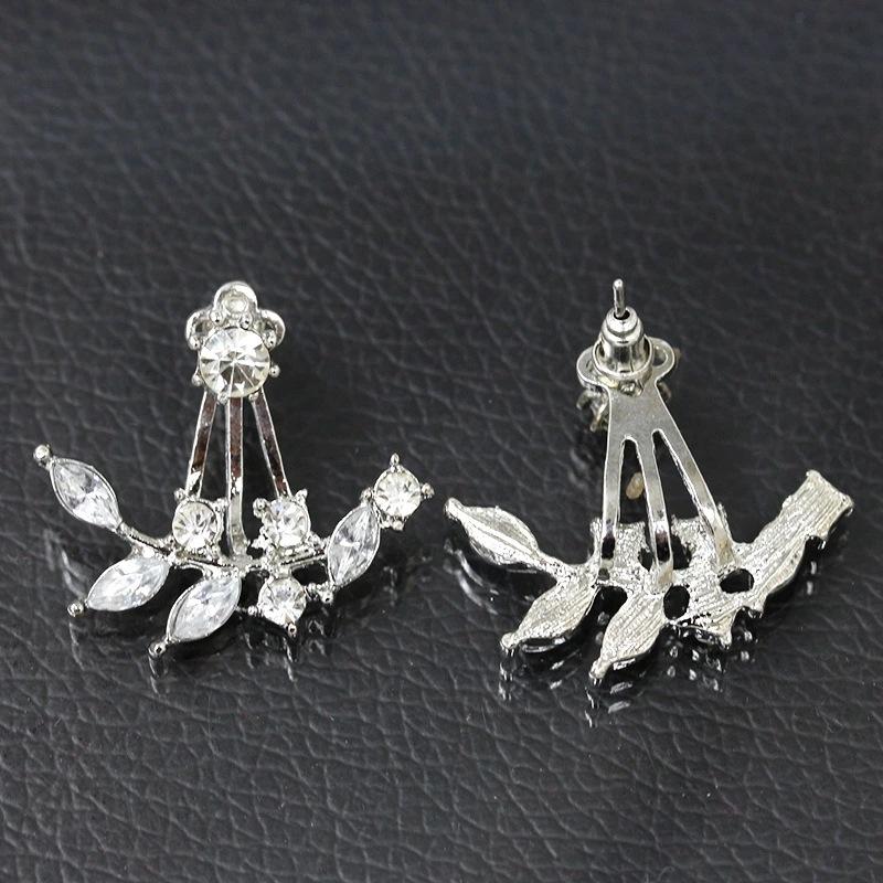 Trendy Crystal Small Stud Earring For Women Korean Daisy Leaves Girls Sweet Earring Fashion Jewelry Accessories