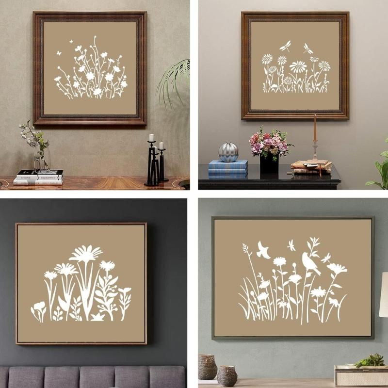 Art Stencil Set Precisions Engineered PET Stencil Template Precisions Cut For Creative Wallpaper Fabric And Canvas Use