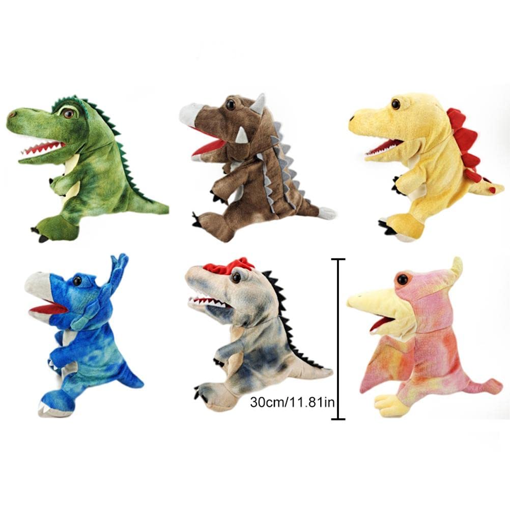Excras Dinosaur Hand Puppet, Soft Plush Toy, 30cm, Puppet Show, Educational Toy, Animal Prop, Prank Toy, Gloves, Dinosaur Simulation Model, Soft