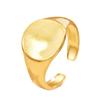 18K Gold Stainless Steel Geometric Smooth Ring for Women - Colorfast, Simple Ins Style Jewelry