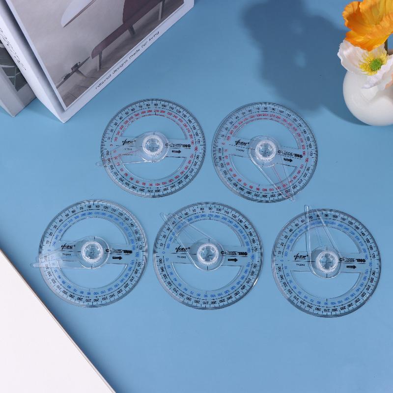 1/3/5 Pcs Protractor Measuring Tool Circle Protractor Drafting Tools 360-Degree Math Geometry For Classroom