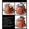[Brand Name] Leather Waist Bag Men's Genuine Leather Rider's Bag Biker Leg Bag Leg Belt Calfskin Dark Brown 29cm X 18cm X 9cm