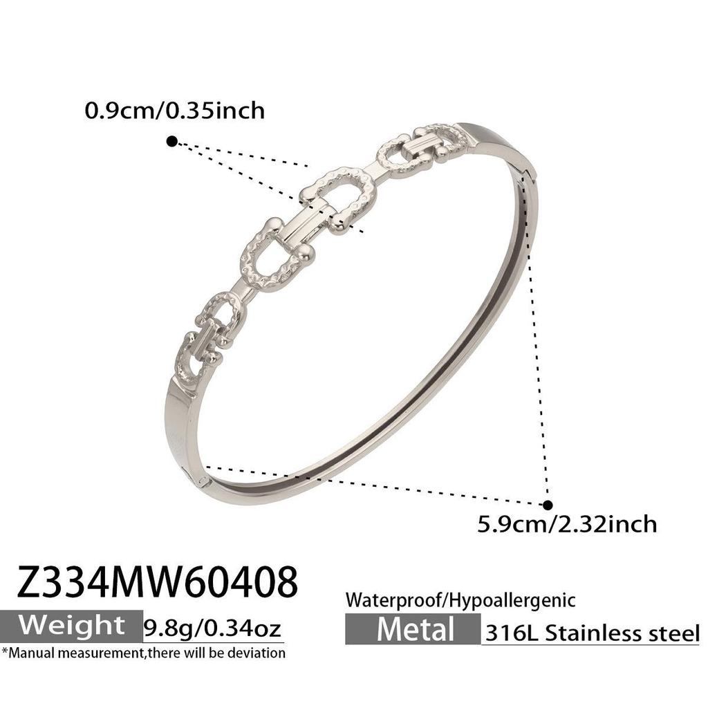 18K Gold Plated Horseshoe Buckle Bracelet for Women, 316L Stainless Steel, Colorfast, Simple and Elegant Design.