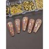 12 Grids Gold Moon Star Metallic Nail Charms 3D Y2K Jewelry Rhinestones Steel Ball Nail Art Decoration Manicure Supply Diy Nail Supplies