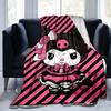 1pc Pink Rose Kuromi Blanket, Soft & Cozy Throw Blanket, Living Room, Travel, Camping, Car Blankets, Beach, Office Naps, Perfect Gift.L090