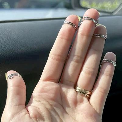 10 pezzi Anelli per unghie della punta delle dita Staccabili Antiruggine Lucidatura Rame Rompere le cattive abitudini Prevenire il mangiarsi le unghie per chi si mangia le unghie Protezioni per unghie della punta delle dita