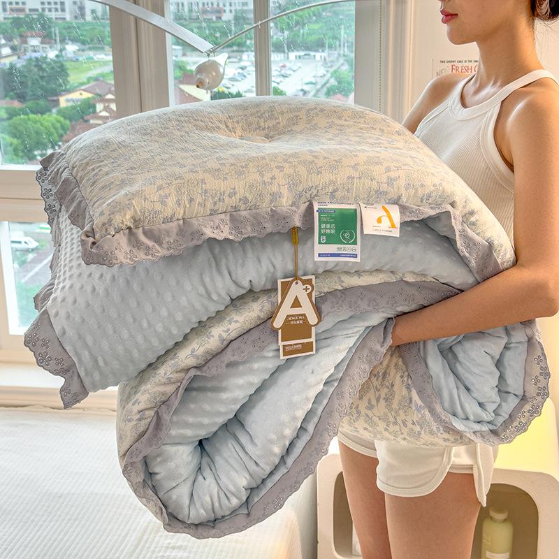 Thickened Winter Flannel Fleece Quilt - Warm Comforter for Single Dormitory, Autumn & Winter Use.