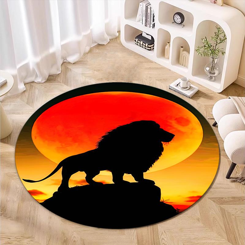 Wolf Heart Floral Fantasy Round Rug Home Soft Decorative Anti Slip Yoga Table And Chair Mat Carpet Outdoor Floor Mat Carpet S8