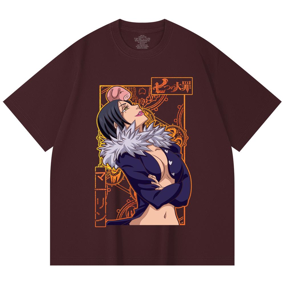 

230 Gsm 100% Cotton Seven Deadly Sins V9 Merlin Print Unisex Heavy Cotton T Shirt 2XL