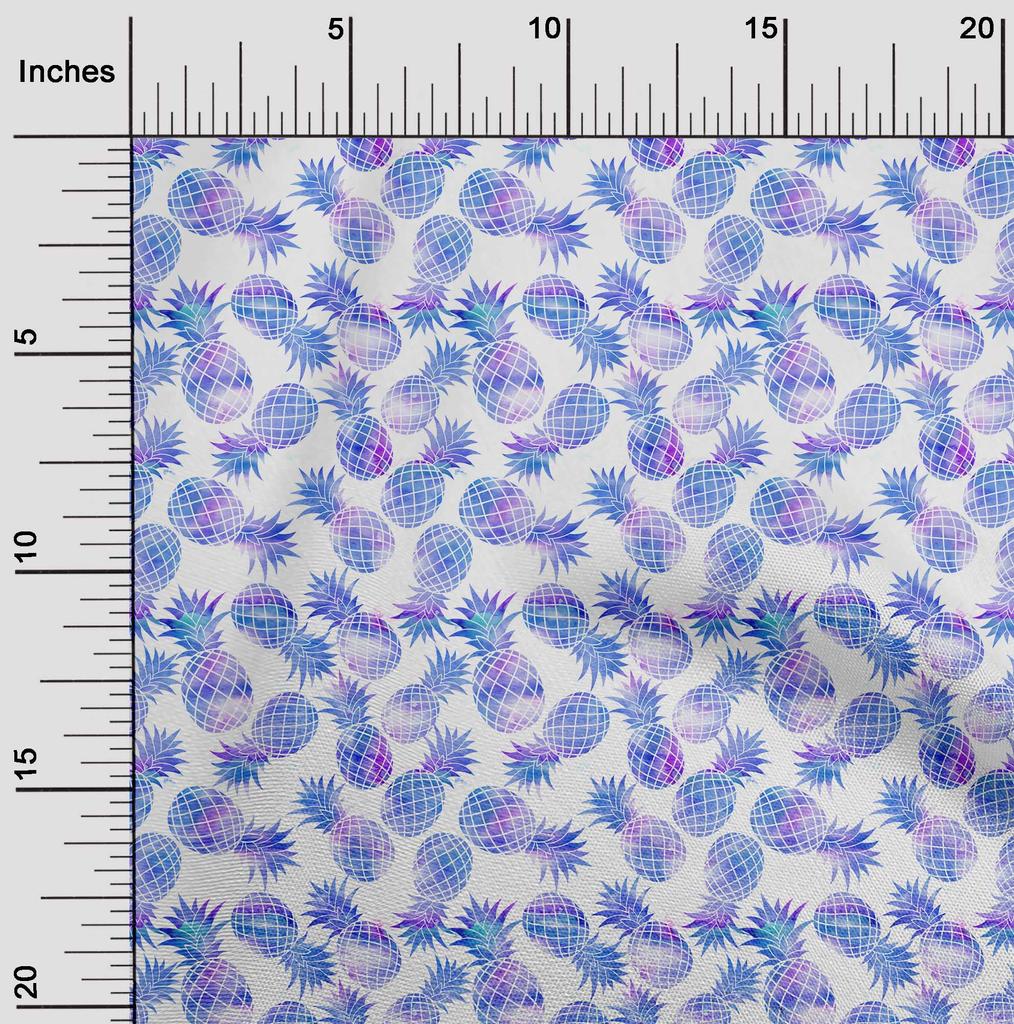 oneOone Georgette Viscose Blue Fabric Fruits Craft Projects Decor Fabric Printed By The Yard 42 Inch