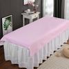 Buty Salon Bed Sheet Waterproof Oil Proof   Bed Cover with Face Brth Hole(Pink +Dark Coffee )