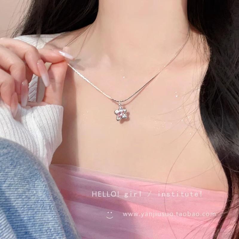 Hot-selling cherry pearl necklace women's ins style fashion high sense love collarbone chain new item pendant