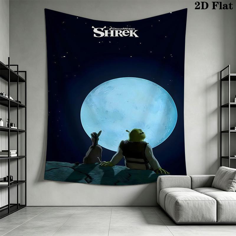 Shrek Green Ogre'S Tale Tapestry Wallmounted Background Cloth Home Decor Wall Decoration Wall Covering Decoration