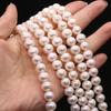 1String, 9-10mm White Natural Freshwater Near Round Pearls 36cm Loose Beads for Handmade Jewelry Craft Supplies, DIY Holiday Gifts