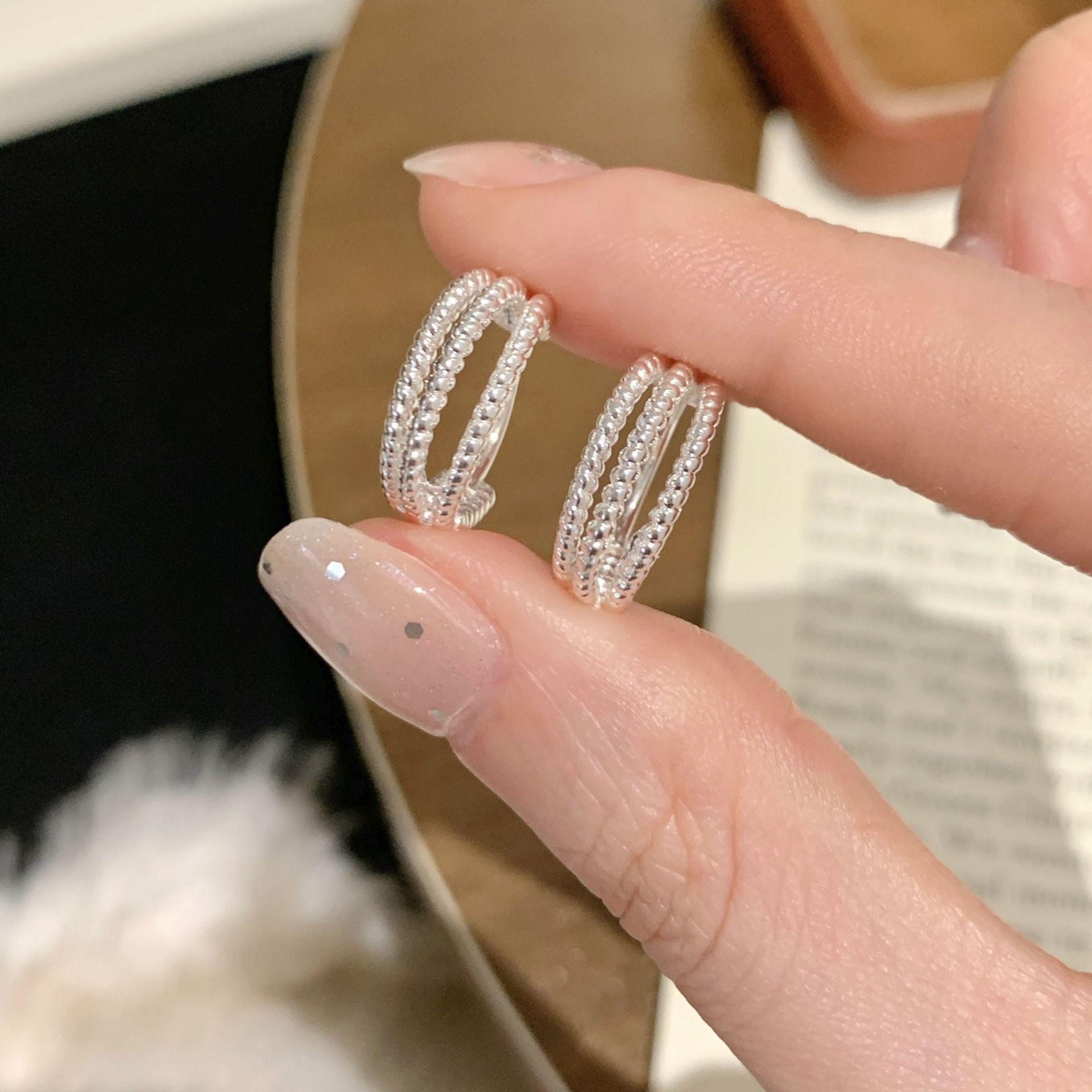 Geometric Three-Layer Twisted Hoop Earrings for Women - Trendy INS Style Circle Ear Cuffs