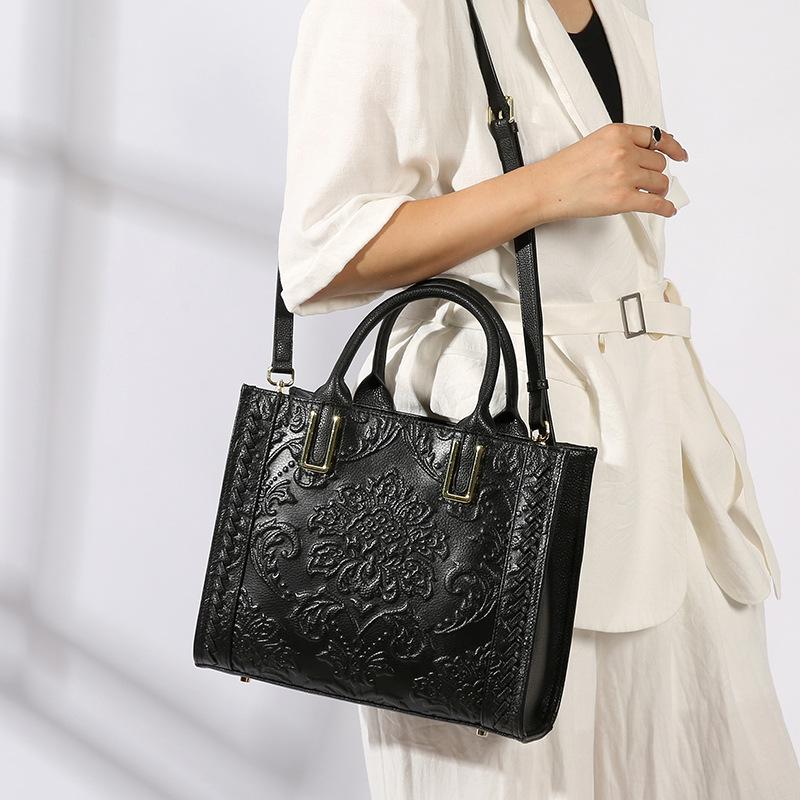 High-end Tote Bag Fashionable Large-capacity Single-shoulder Bag Elegant Genuine Leather Crossbody Handbag