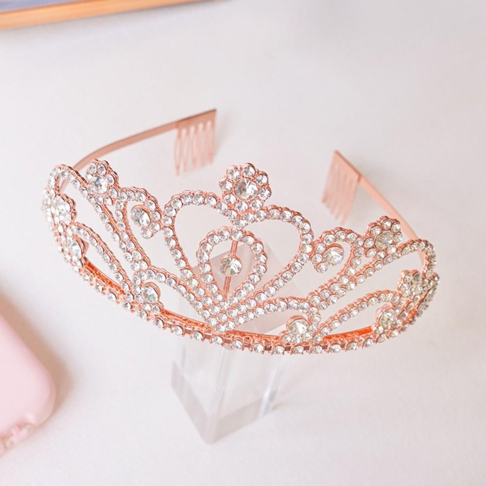 Crystal King Crown Alloy Queen Crown Headpiece Luxurious Birthday Tiara  Birthday Celebration