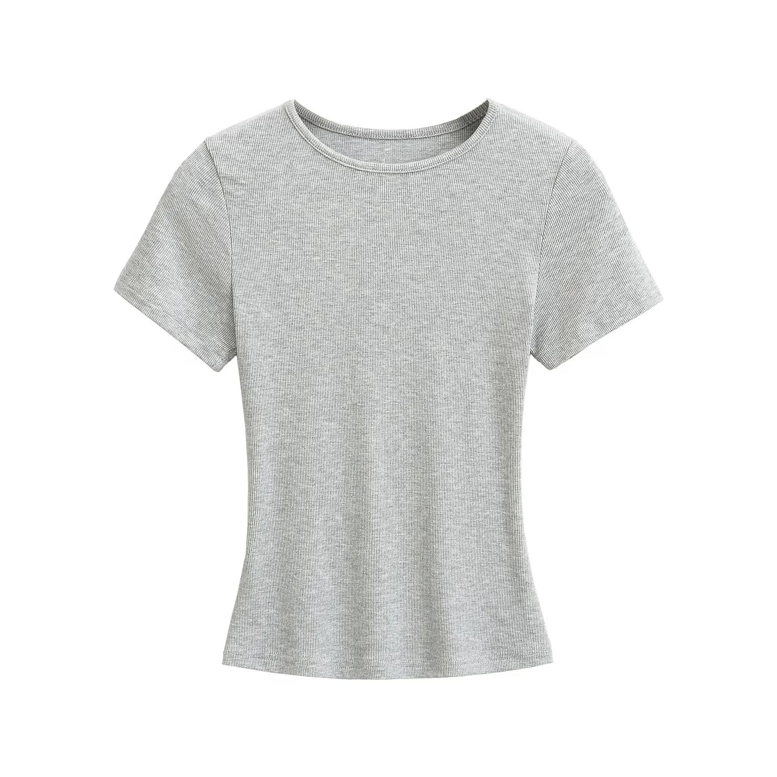 

Women s Slim-Fit Short-Sleeve Crew Neck T-Shirt - Pinch-Waist, Straight-Shoulder, Breathable for Spring/Summer Fitness Medium