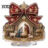 Xmas Party Table Centerpieces Christmas Faux Diamond Painting Tabletop Ornaments, Beginner-Friendly DIY Acrylic Rhinestone Art Supplies Craft