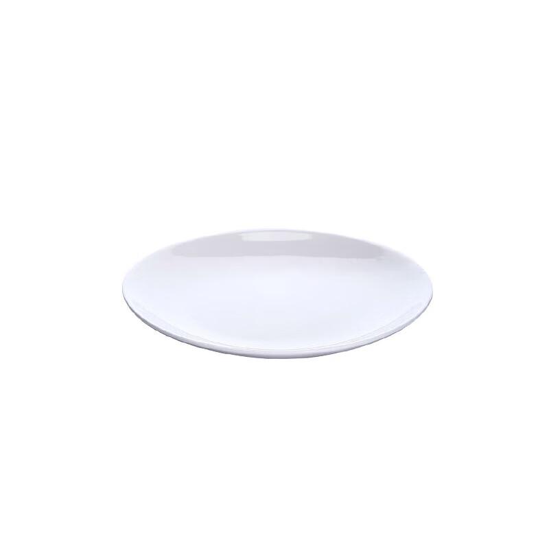 Commercial Pure White Ceramic Shallow Dinner Plate, 10-inch