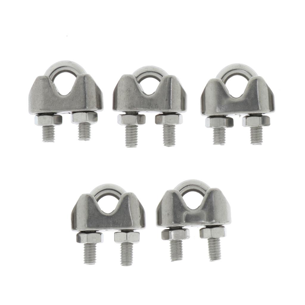 304 Stainless Steel M3//M5/M6 Bolt Saddle Clip Clamps Rope Clips 2mm /3mm /4mm /5mm /6mm /8mm