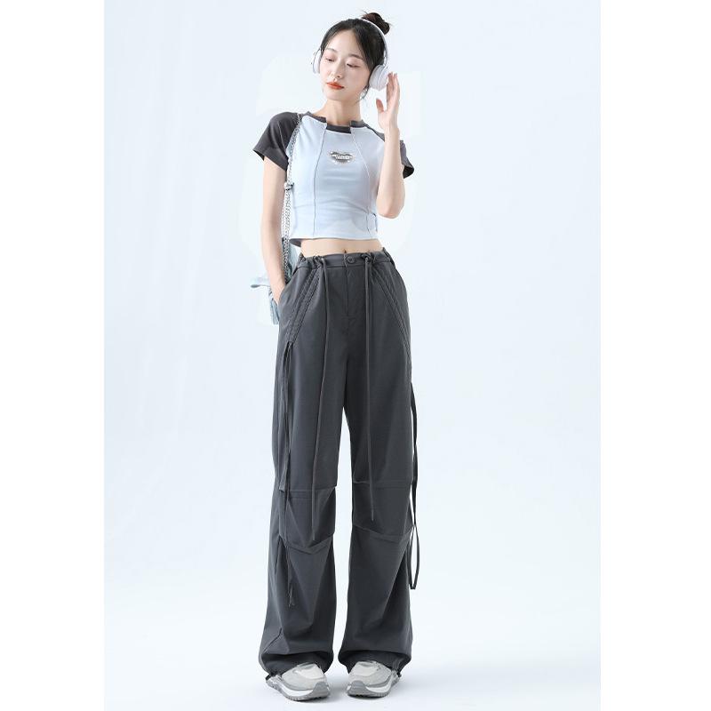 

Повседневные рабочие брюки для женщин на весну и лето, новые парашютные брюки широкого кроя, универсальные брюки XXL