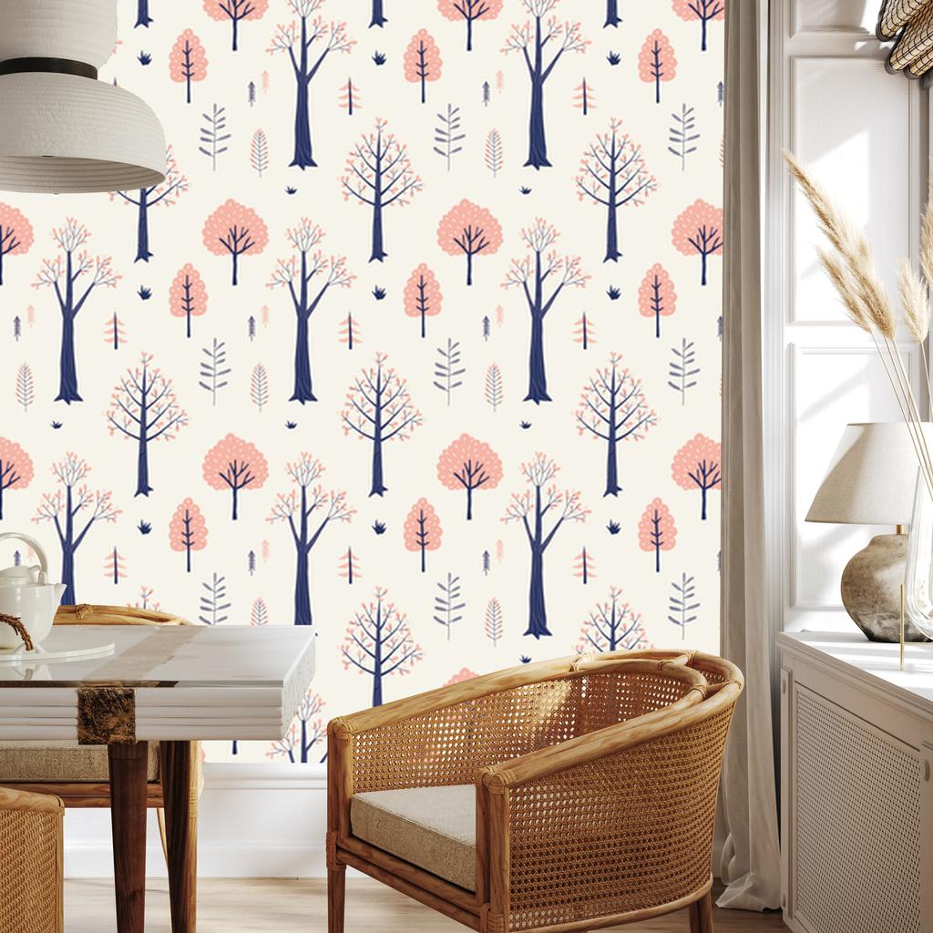 Autumn Landscape Wallpaper In Scandinavian Style 50x1000