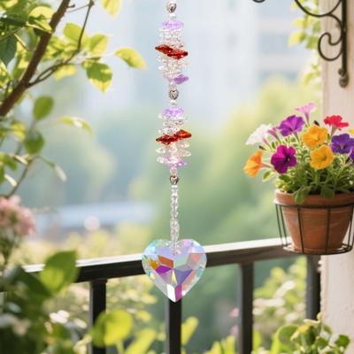Liebesherz Faux Kristall Sonnenfänger Dekoration Innen Außen Faux Kristall Herz Prisma Fensterhänger Ornament Regenbogenmacher Anhänger
