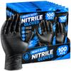 8mil Heavy Duty Industrial Black Nitrile Gloves, Raised Diamond Texture, Latex Free for Mechanic Safety & Work Gloves