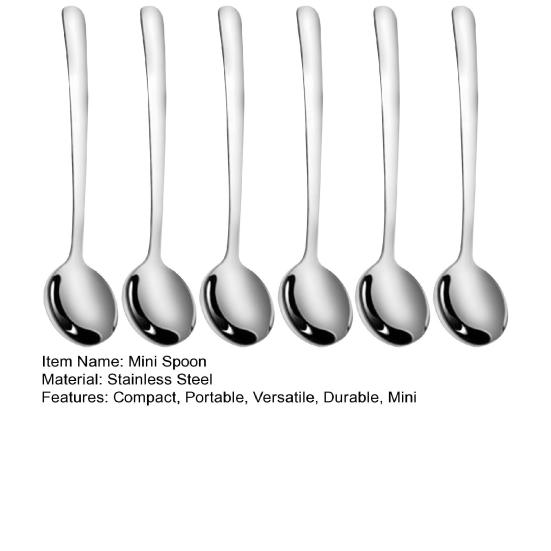 Mini Spoon 9cm Tiny Measuring Scoop for Coffee Spices Food Grade Stainless Steel Spoons for Powder Spices