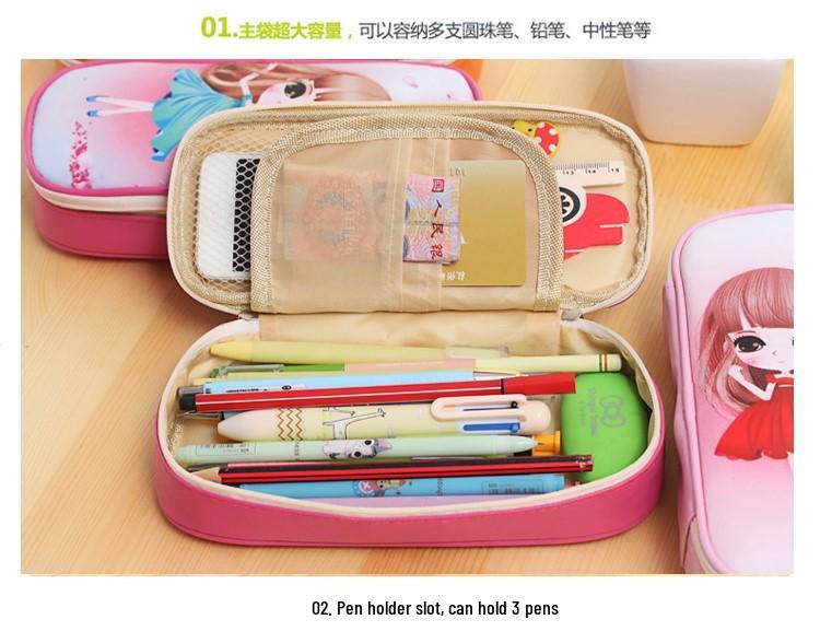 Large Capacity Multi-functional Pencil Case: Multi-layer Cute Korean Style for Elementary Students