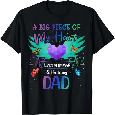 Papa Alles Gute zum Geburtstag für Engel im Himmel Herz Flügel T-Shirt