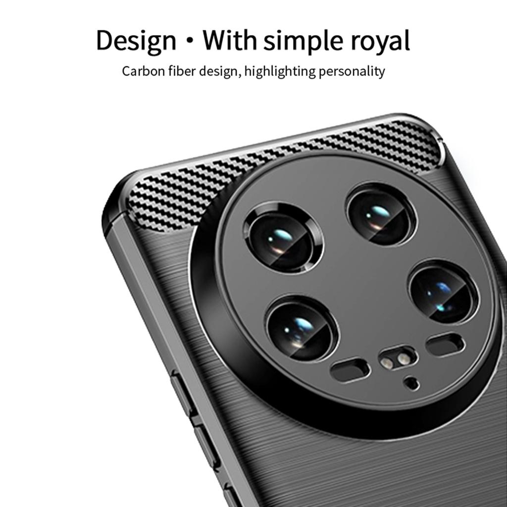 MOFI JK TPU Series-1 For Xiaomi 14 Ultra TPU Case Protective Phone Cover Carbon Fiber Texture