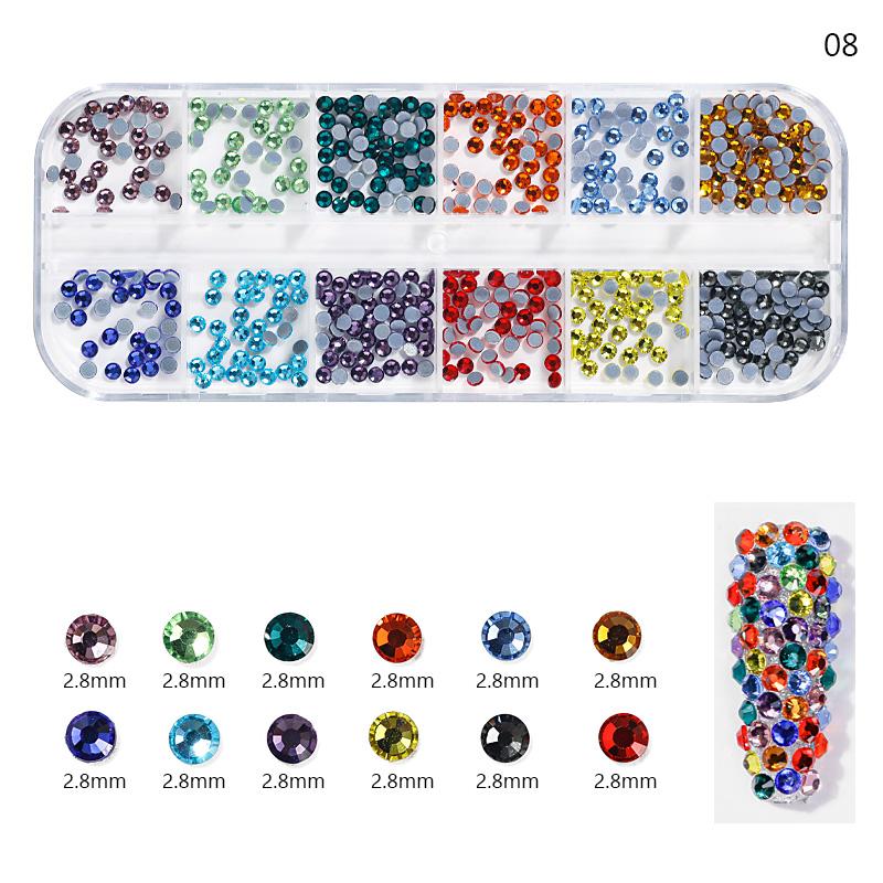 10Styles Neon Multi-Faceted Rhinestones DiamondS,Heart,Pearl, Beads 1-10mm AB/White/Colorful Crystal NailARTS 3D Rhinestones 14H