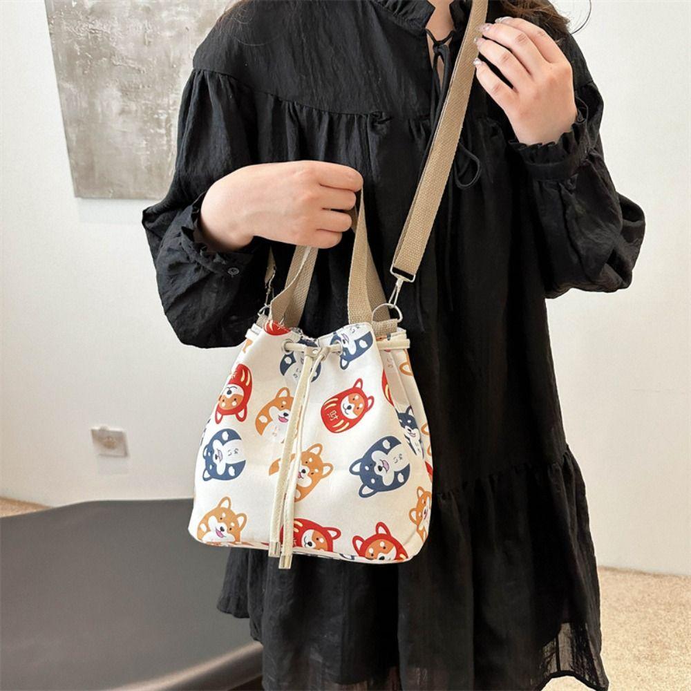 

Сумка через плечо с изображением собаки, многофункциональная сумка для обеда с героями мультфильмов, симпатичная сумка-ведро со шнурком для женщин Style G