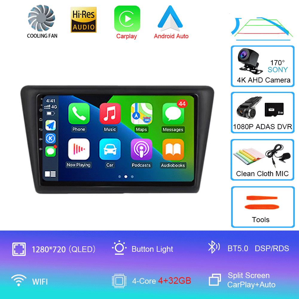 Android 14 Car Radio For Skoda Rapid 2013-2019 Multimedia Video Player Stereo GPS Navigation Wireless Carplay Android Auto WIFI