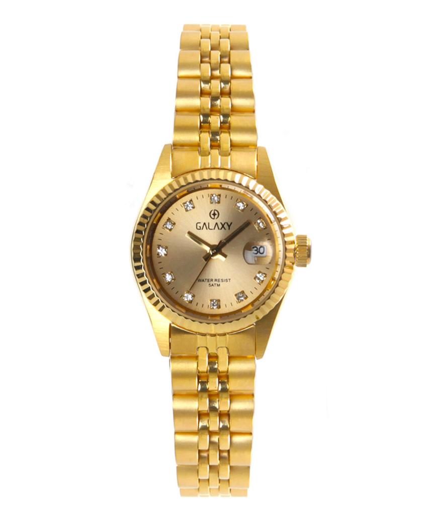 Gaelleogsi 5 Atm Couple Watch Women'S Metal Wristwatch Qt7013Fc