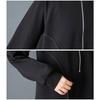 DIMANAF 2025 Women Plus Size Autumn Shirt Dress Loose Casual Oversize Long Sleeve Vintage Dress Black Zipper