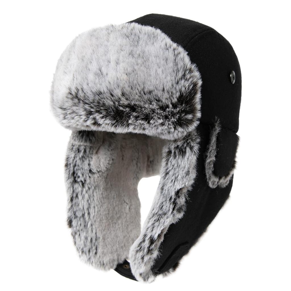 Siggi Pilot Winter Hat with Ear Foldable Perfect for Outdoor and Winter Men's Cap, Flaps, Fluffy, Wool, Snowboarding, Cycling, Activities, Skiing,